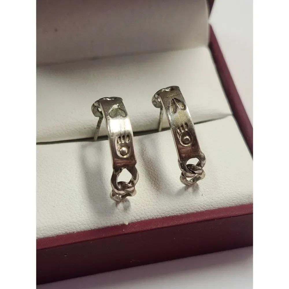 Sterling Silver Half Hoop Earrings